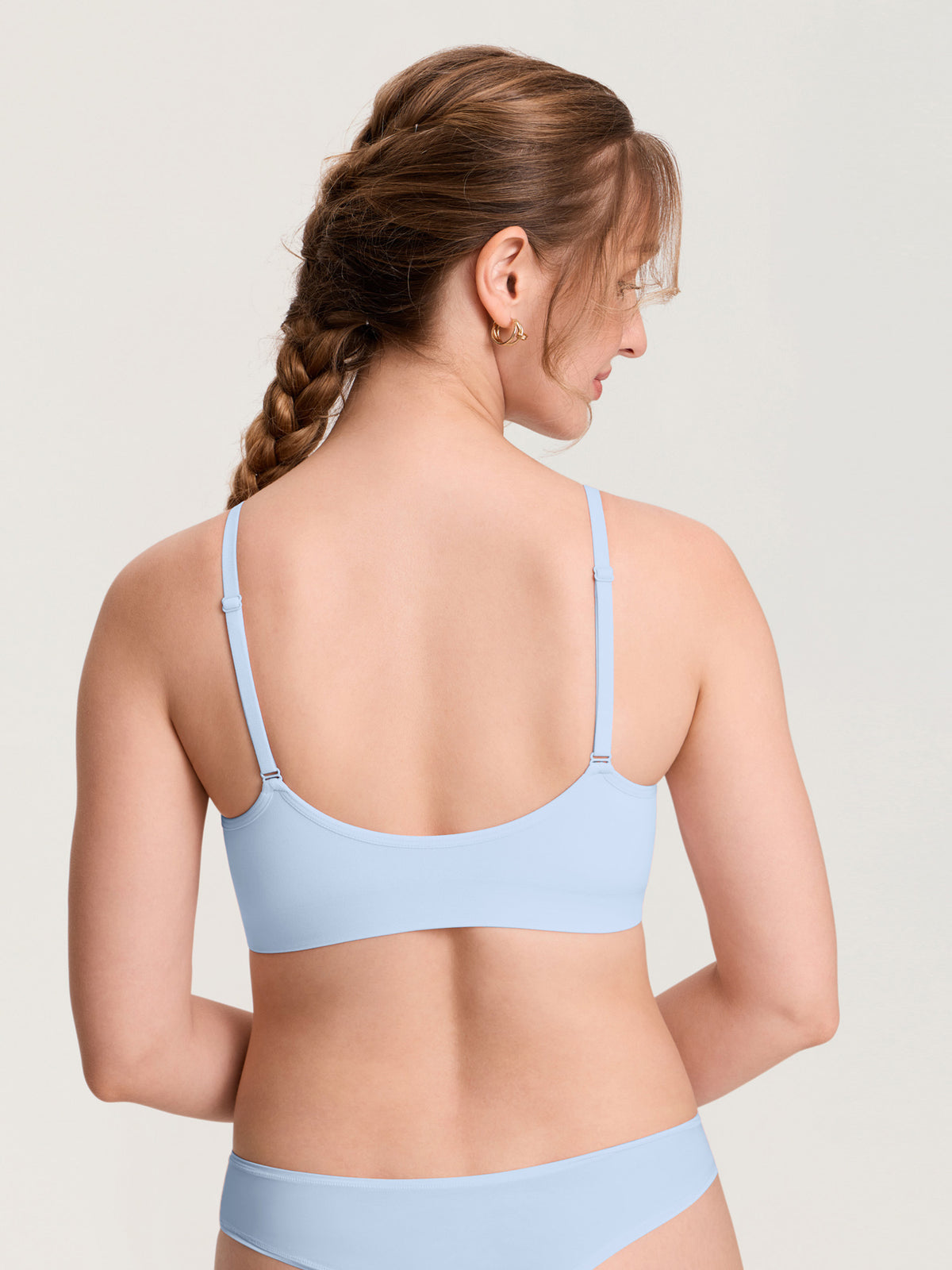 MOMANDA Women's Seamless Soft Knit Nursing Bra ICE @model_info:MOM3