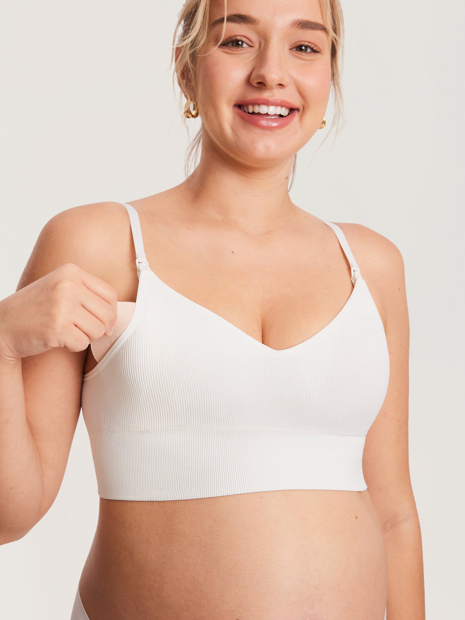 Ribbed V Neck Nursing Bralette
