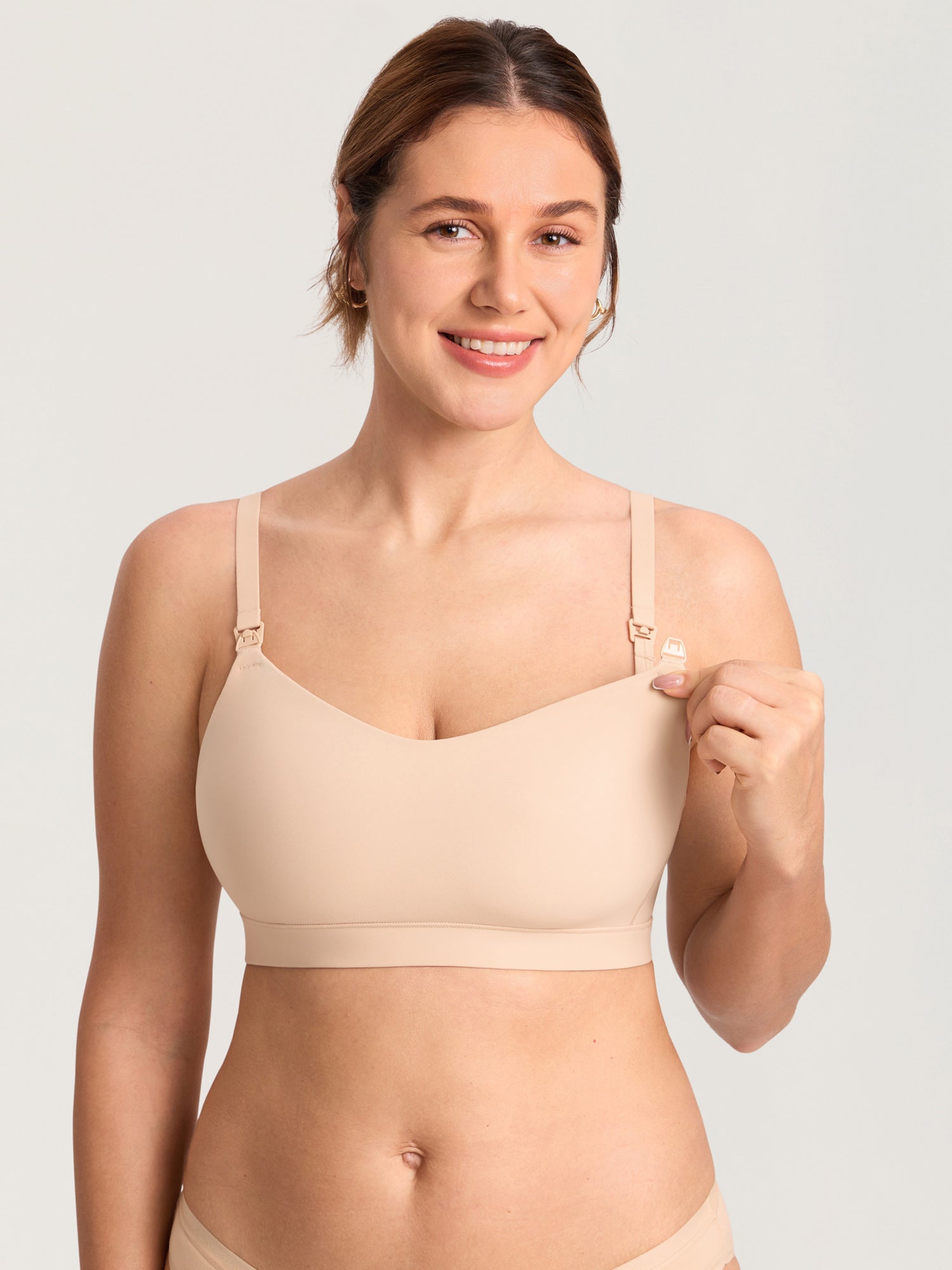 MOMANDA Women's Inbarely® Plus Molded Nursing Bra Beige