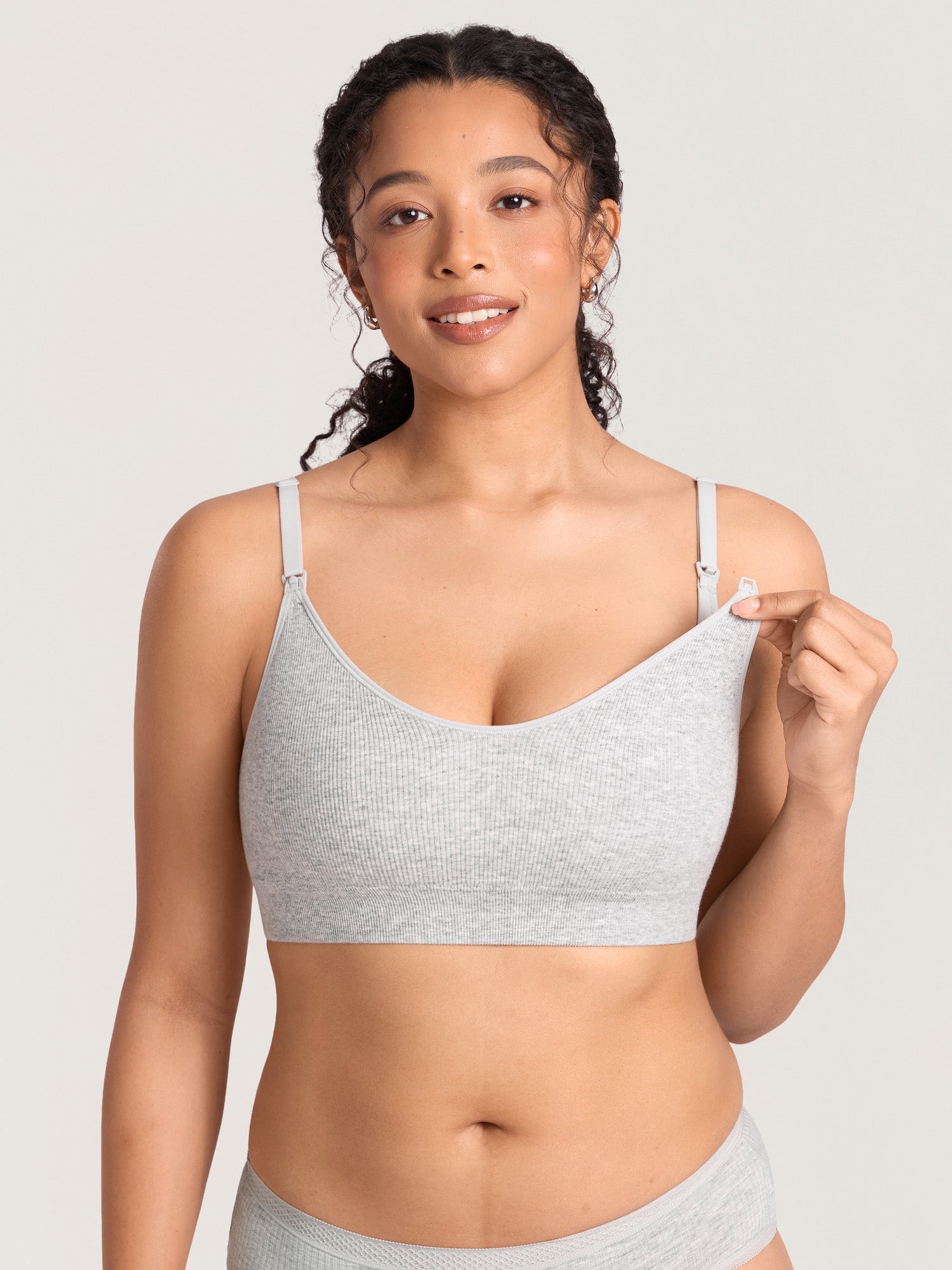 Ribbed Cotton Nursing Bralette