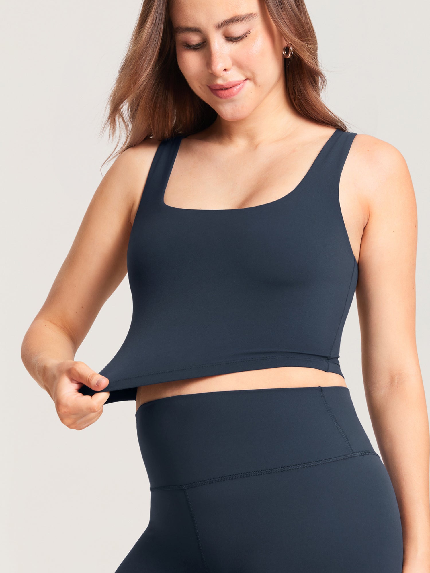 MOMANDA Women's Natrelax® Pumping Crop Tank Top Brown Purple