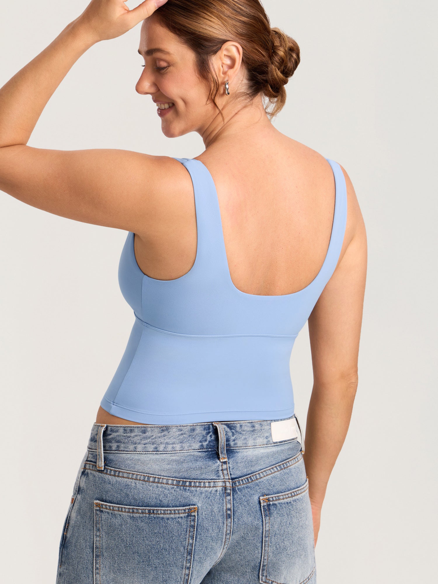 MOMANDA Natrelax® Crossover Nursing Crop Tank Top Twilight Blue
