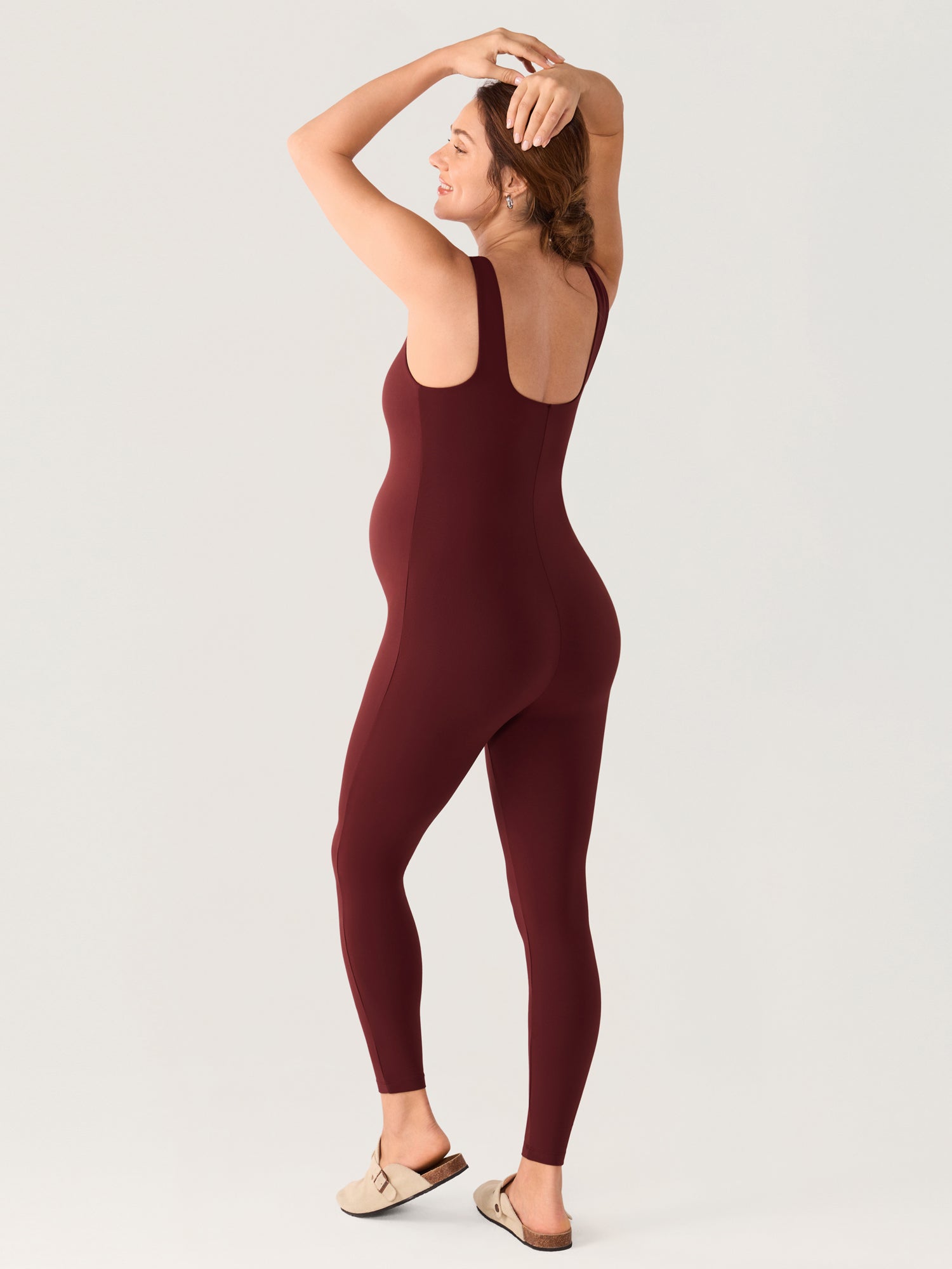 MOMANDA Women's Natrelax® Maternity Jumpsuit, TITLE_BUMP-CHIC Red Merlot