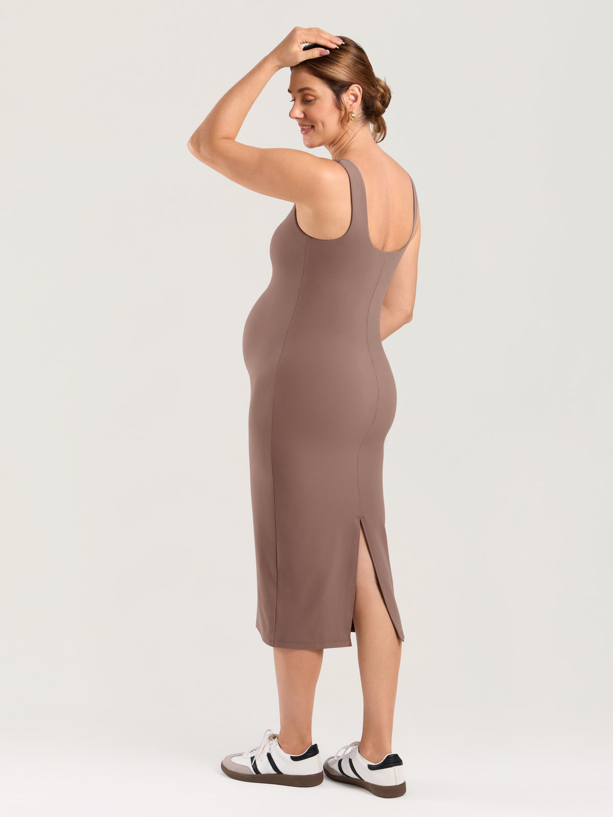 Natrelax® Bodycon Maternity Midi Dress - Back Slit