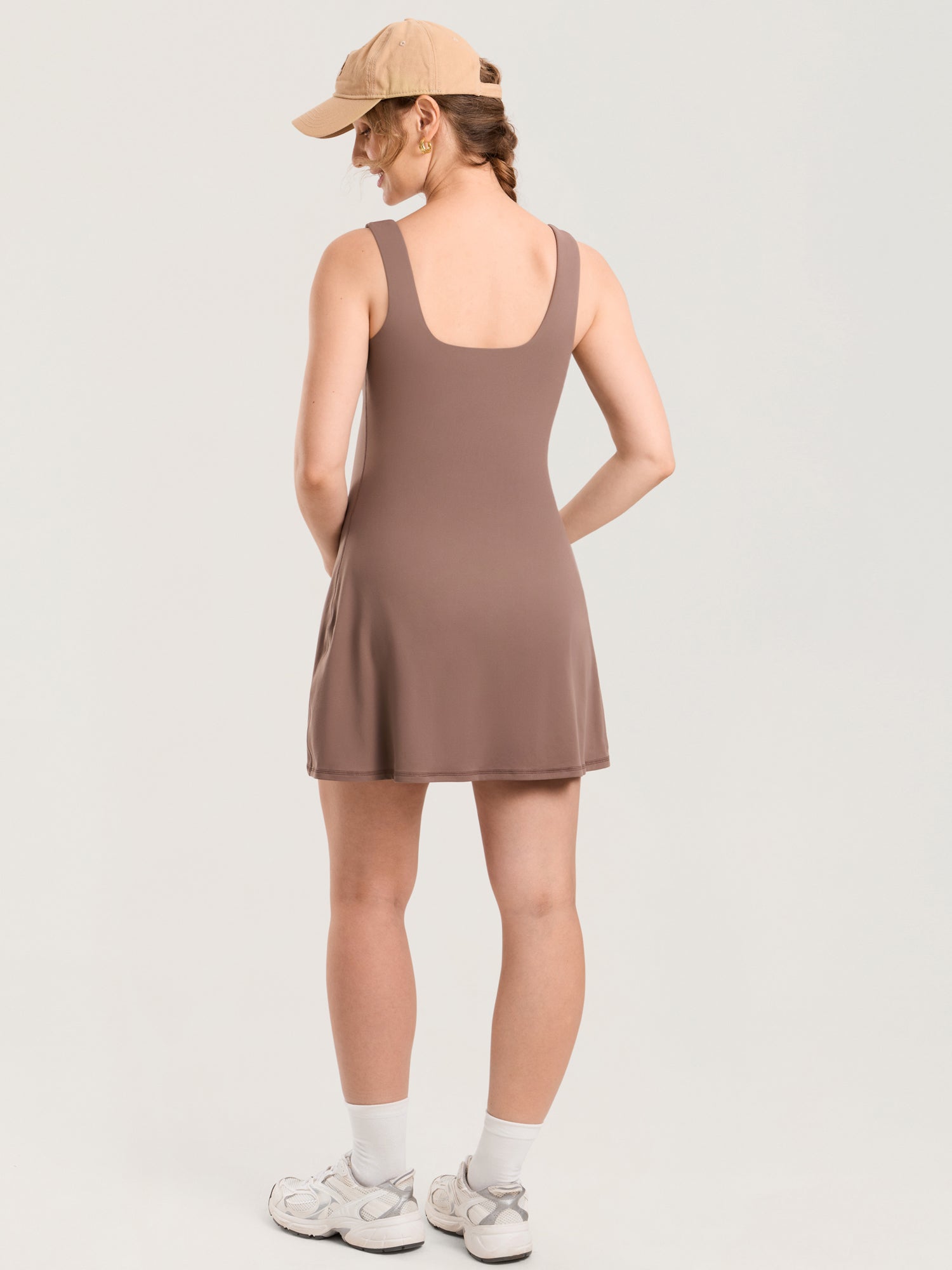 MOMANDA Women's Natrelax® Maternity Mini Dress - Easy Peezy Brown Purple