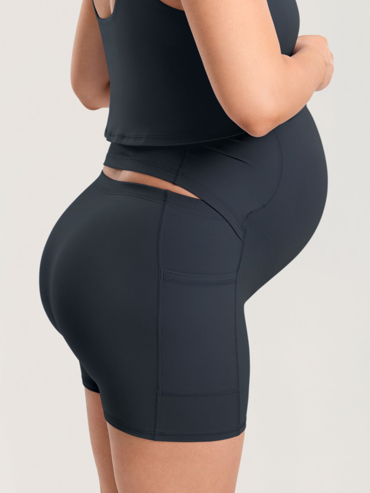 MOMANDA Women's Natrelax® Maternity Mini Dress - Easy Peezy True Navy @model_info:MOM5