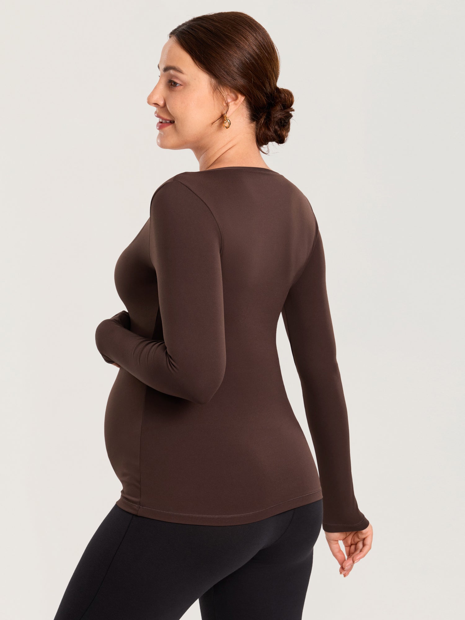 AirSoft Square Neck Maternity Top - Long Sleeves