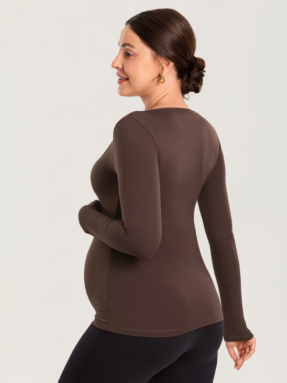 AirSoft Square Neck Maternity Top - Long Sleeves