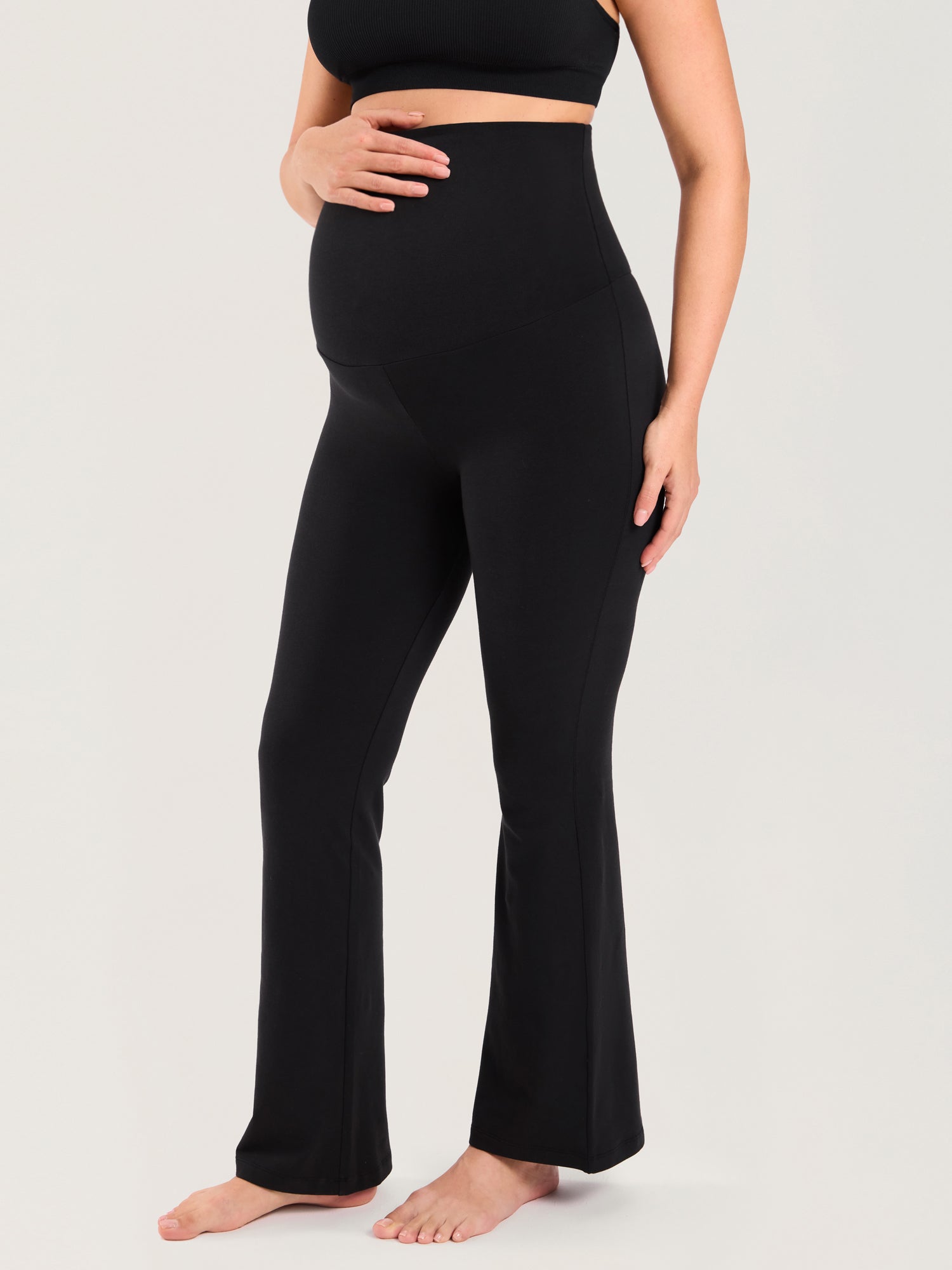 Cotton Foldover Maternity Flare Pants 30.5"