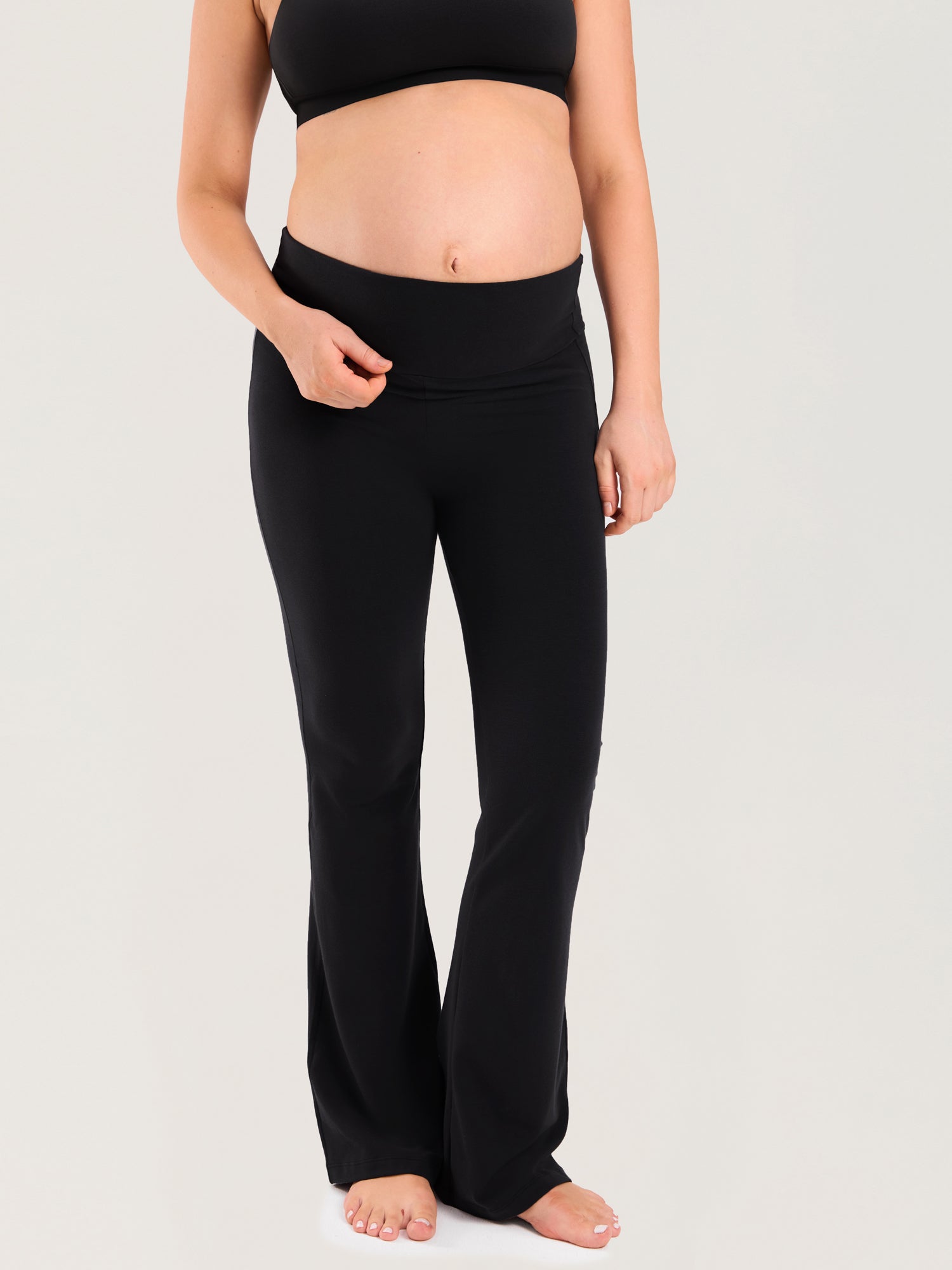 Cotton Foldover Maternity Flare Pants 30.5"