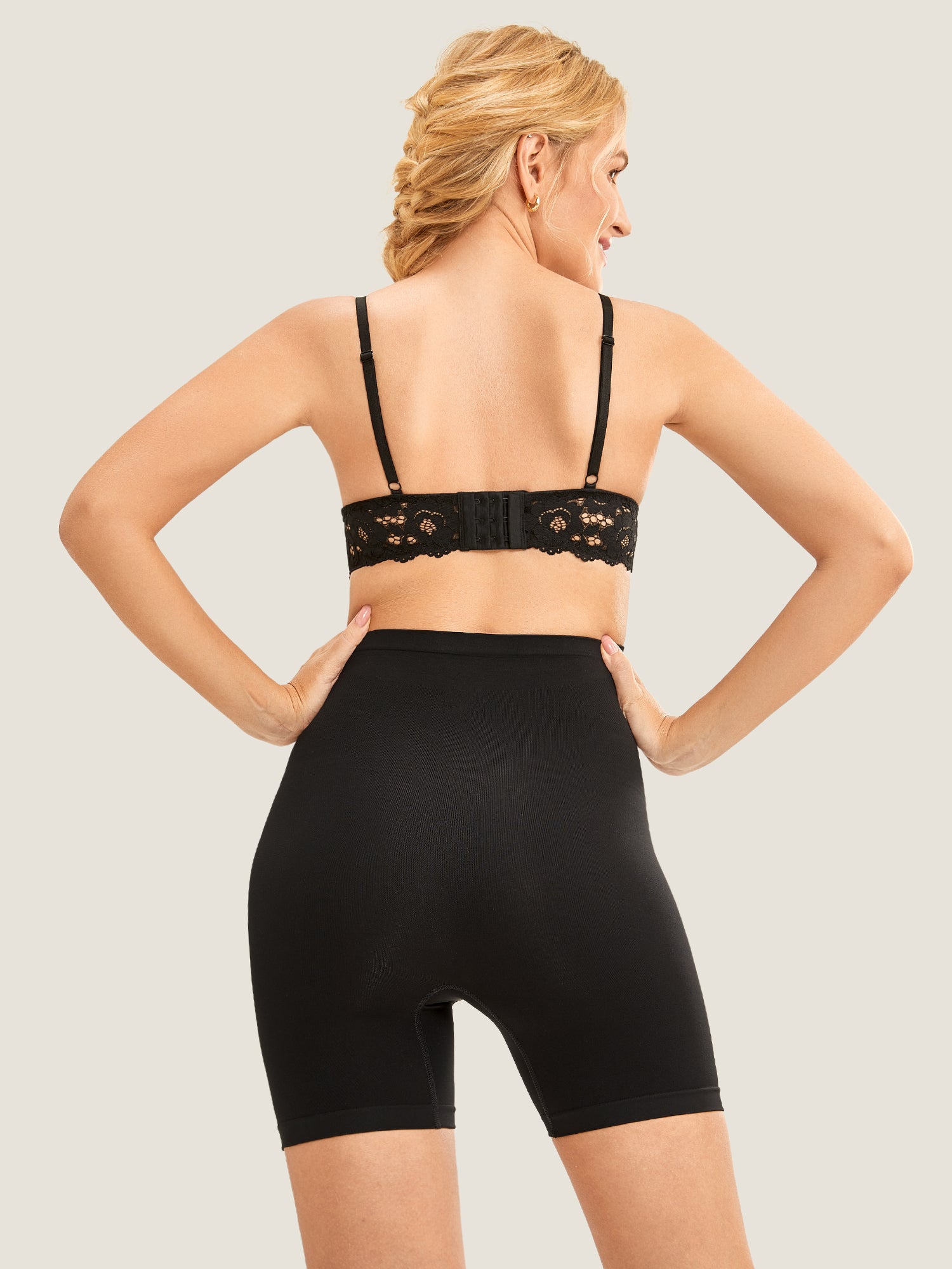 MOMANDA Women's High Waist Shapewear Maternity Shorts|Seamless Black