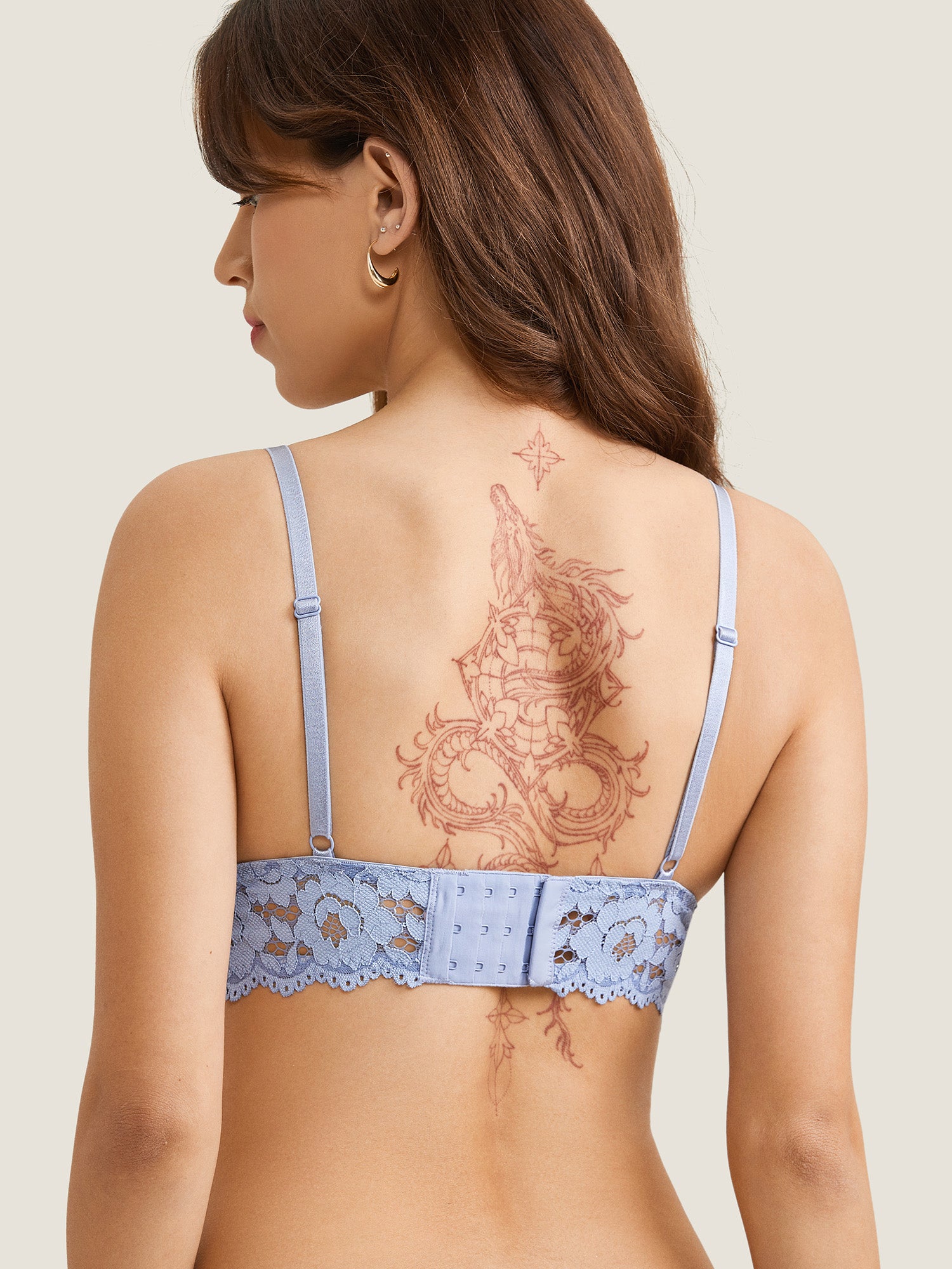 MOMANDA Women's Lace Plunge Nursing Bralette Mystery Blue
