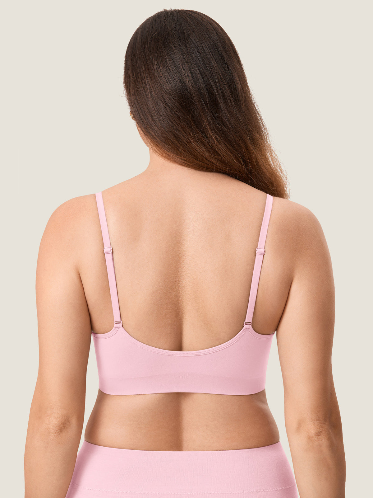MOMANDA Women's Seamless Soft Knit Nursing Bra Sweet Pink @model_info:MOM2