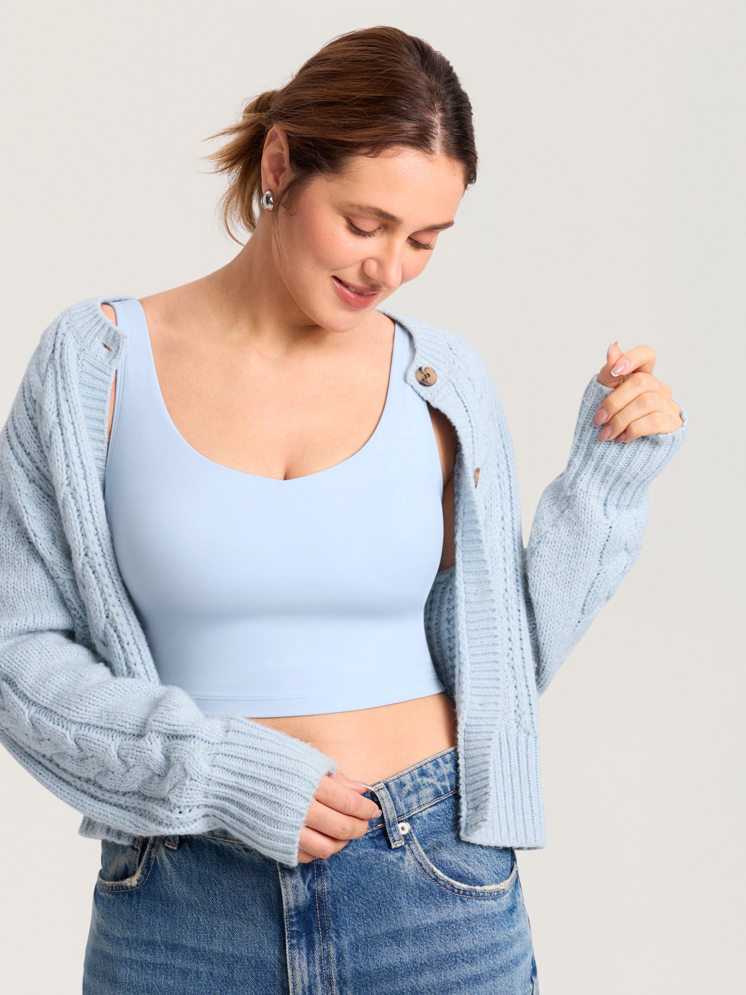 MOMANDA Women's Natrelax® Nursing Crop Tank Top ICE