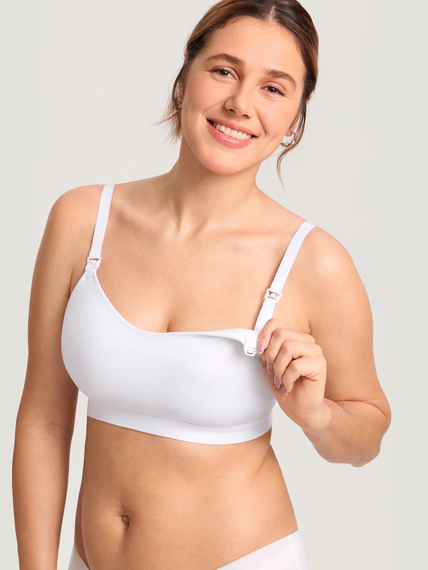 MOMANDA Women's Inbarely® Plus Molded Nursing Bra White
