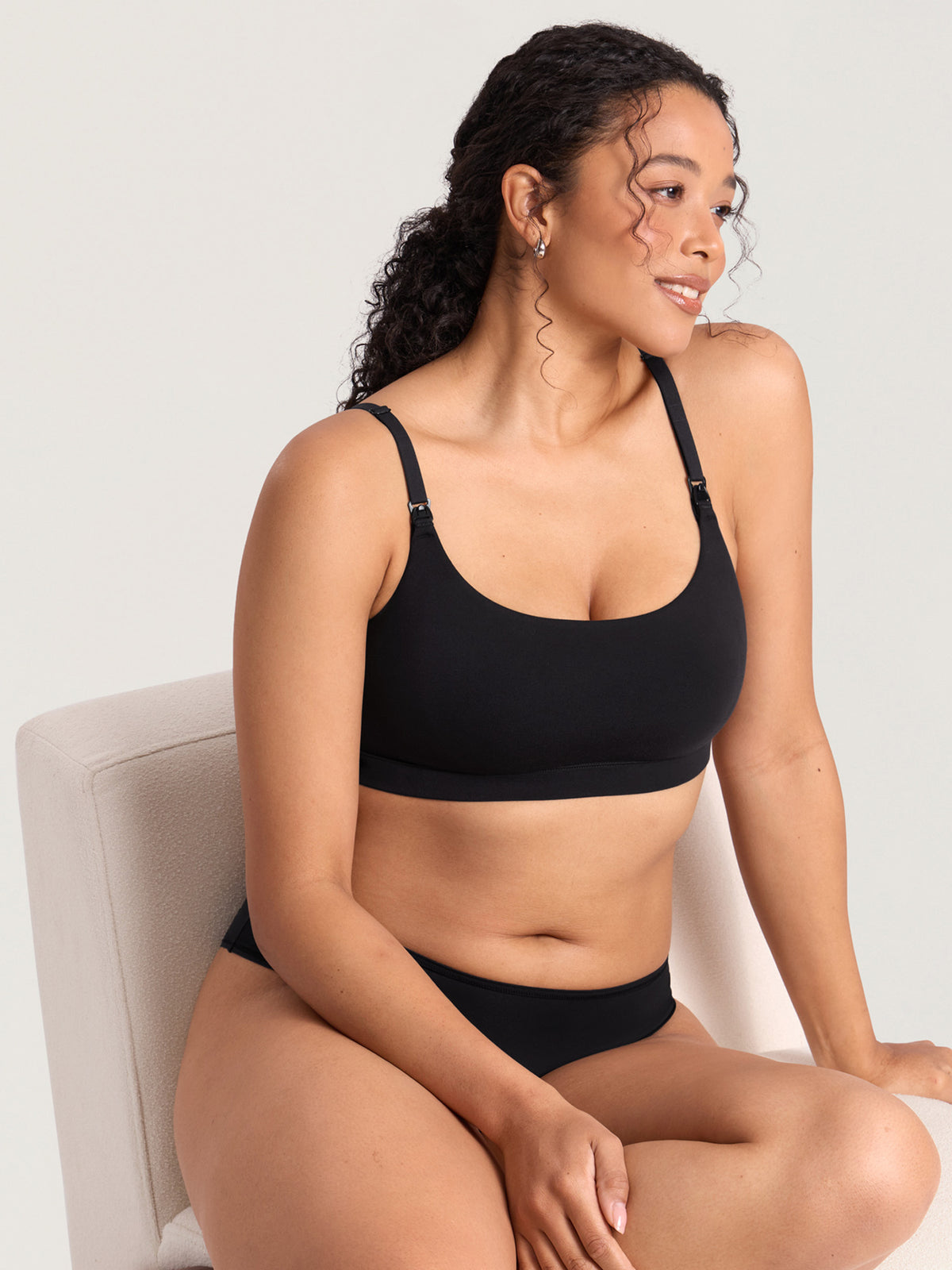 Cotton Scoop Neck Nursing Bralette
