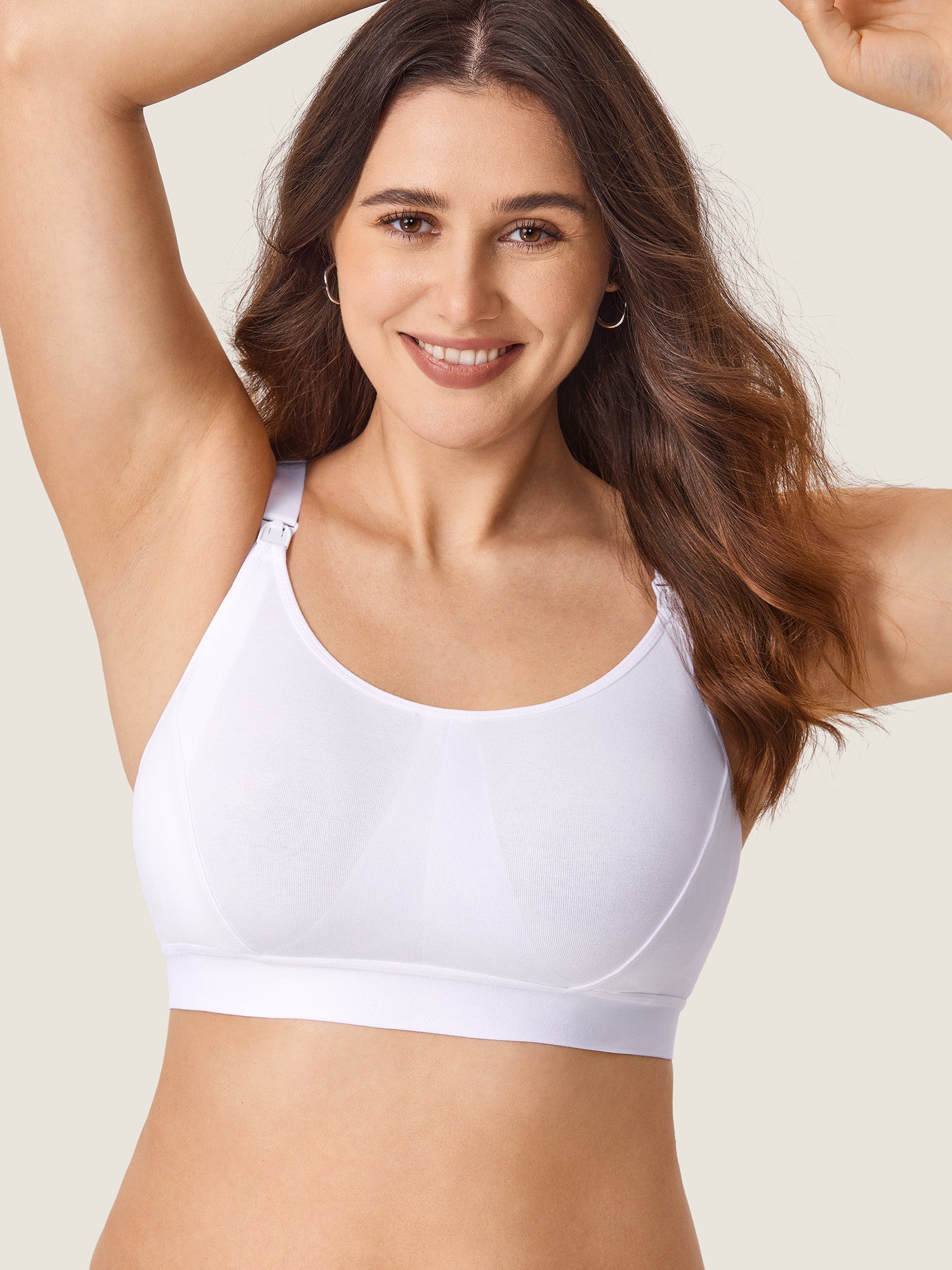Women's Cotton Plus Size Nursing Sport Bra White