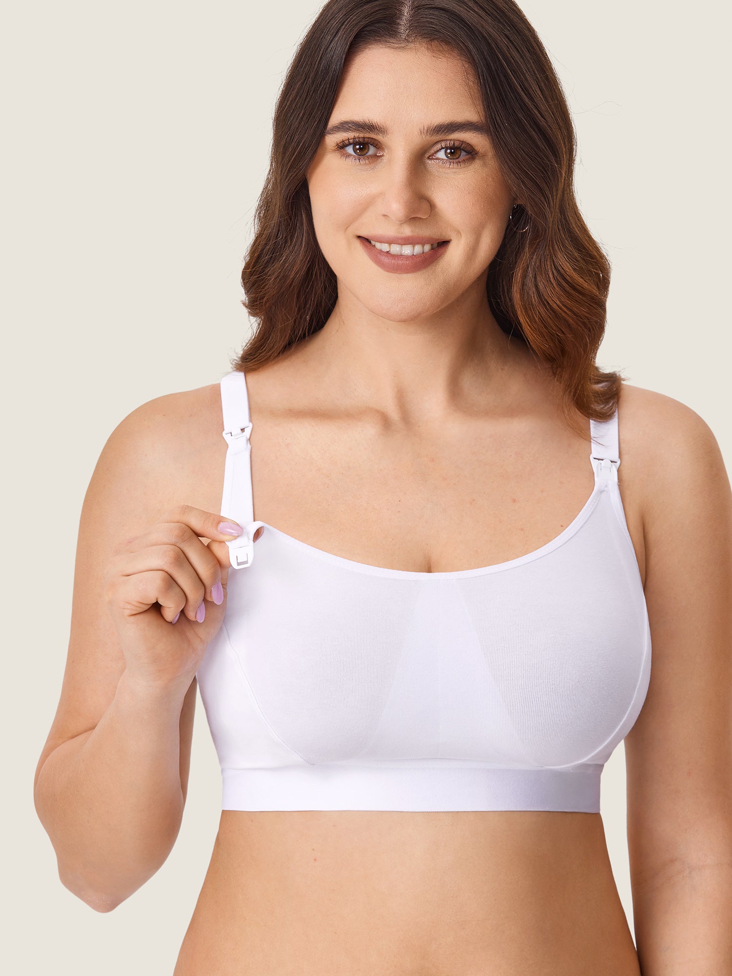 Women's Cotton Plus Size Nursing Sport Bra White