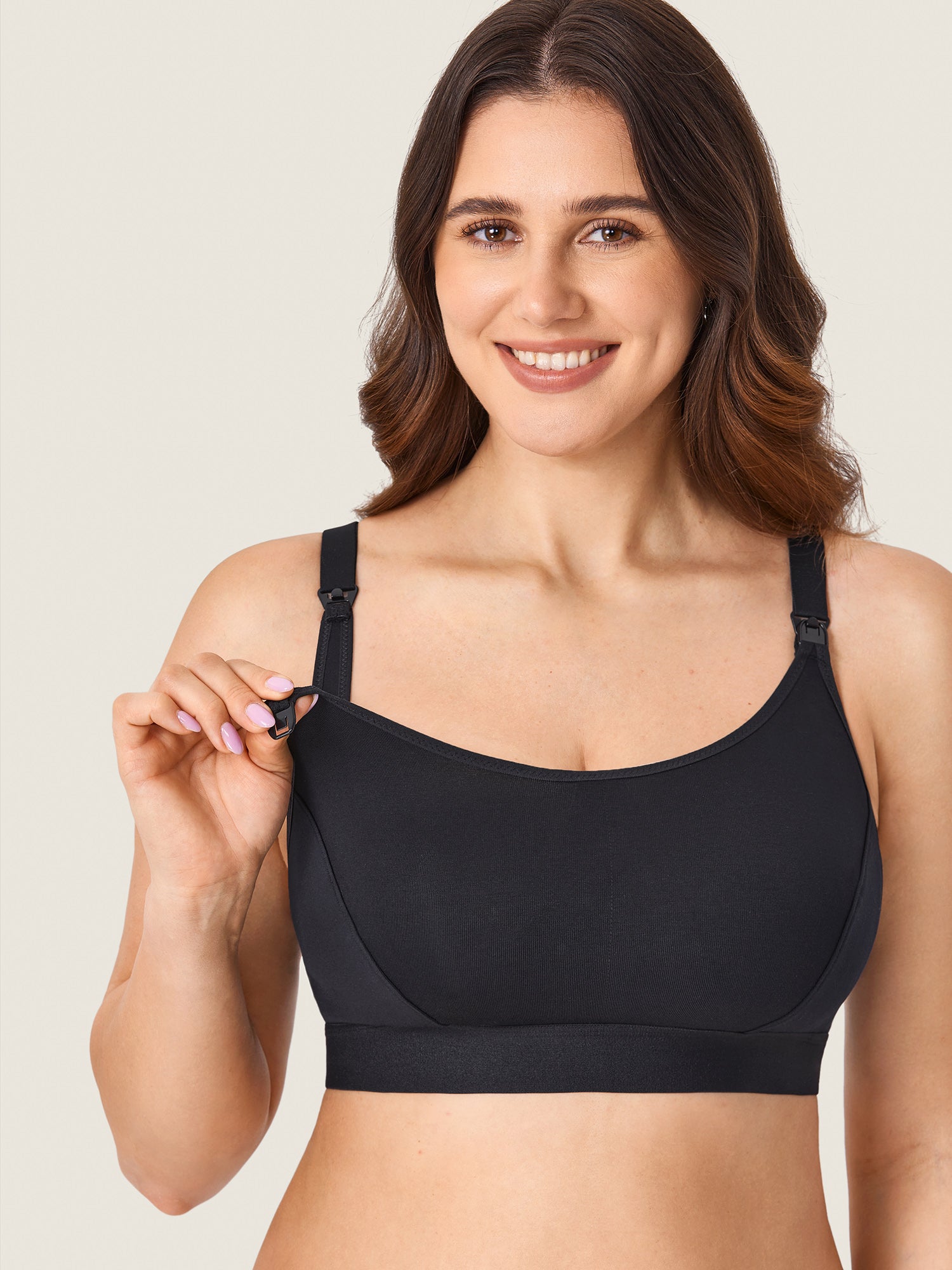 Women's Cotton Plus Size Nursing Sport Bra Black