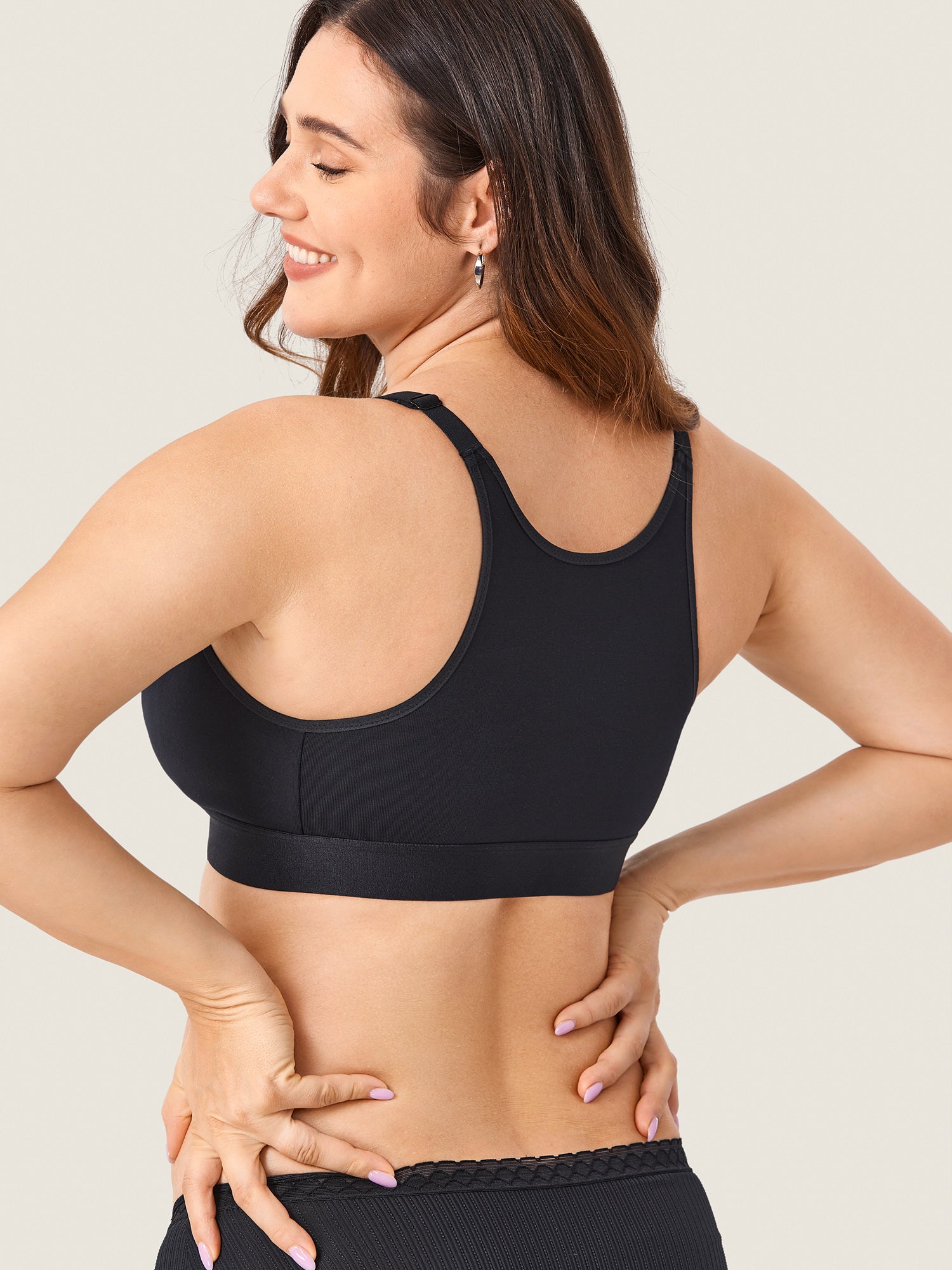 Women's Cotton Plus Size Nursing Sport Bra Black