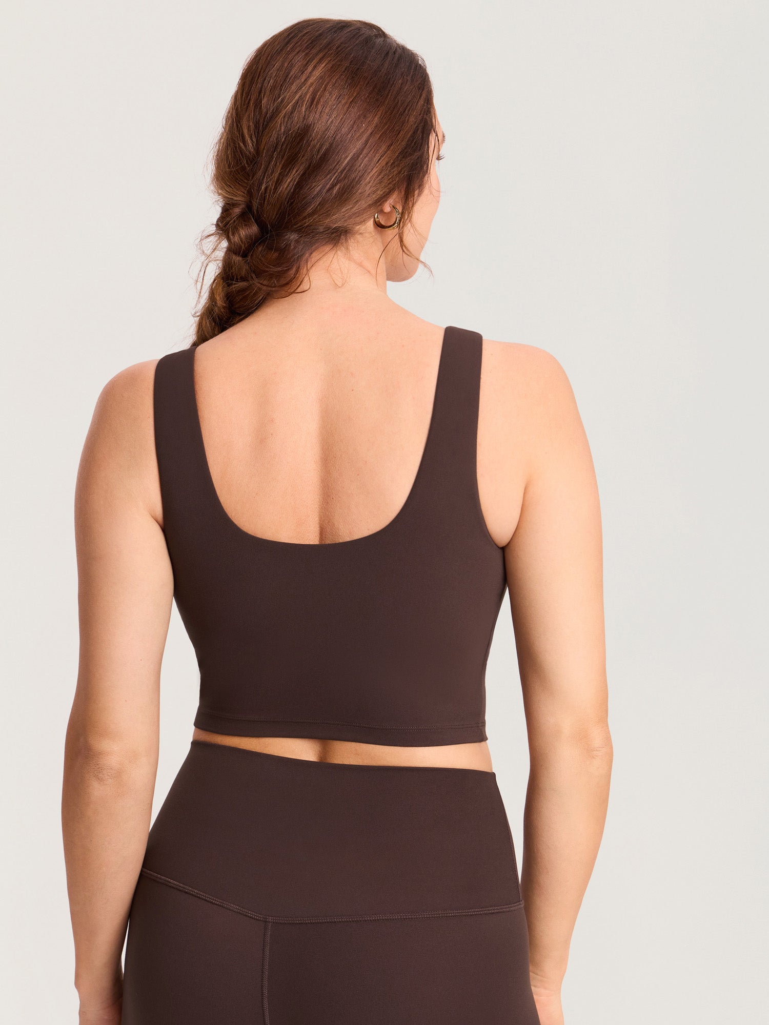 MOMANDA Women's Natrelax® Pumping Crop Tank Top Hot Fudge Brown