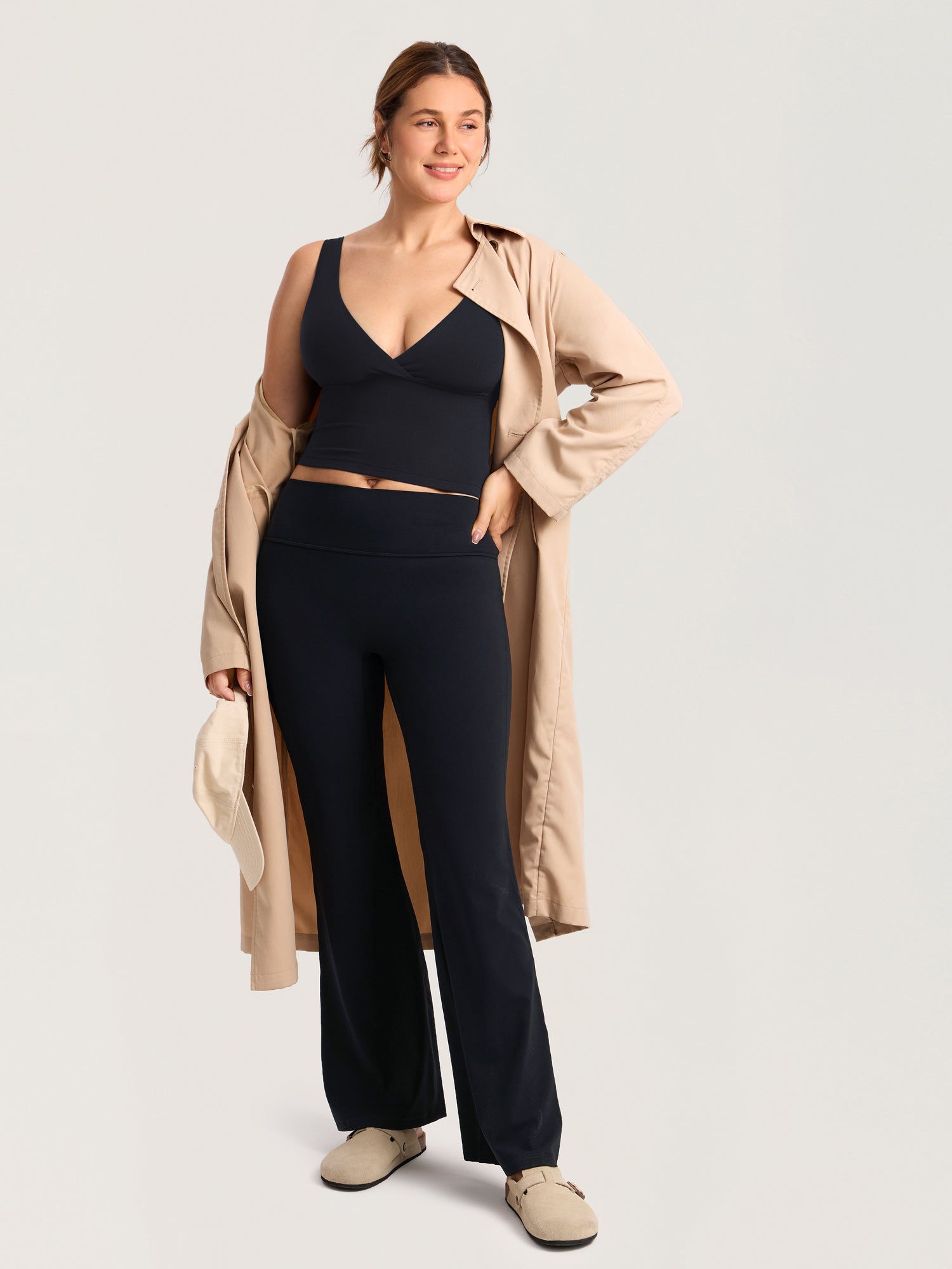 MOMANDA Natrelax® Crossover Nursing Crop Tank Top Black