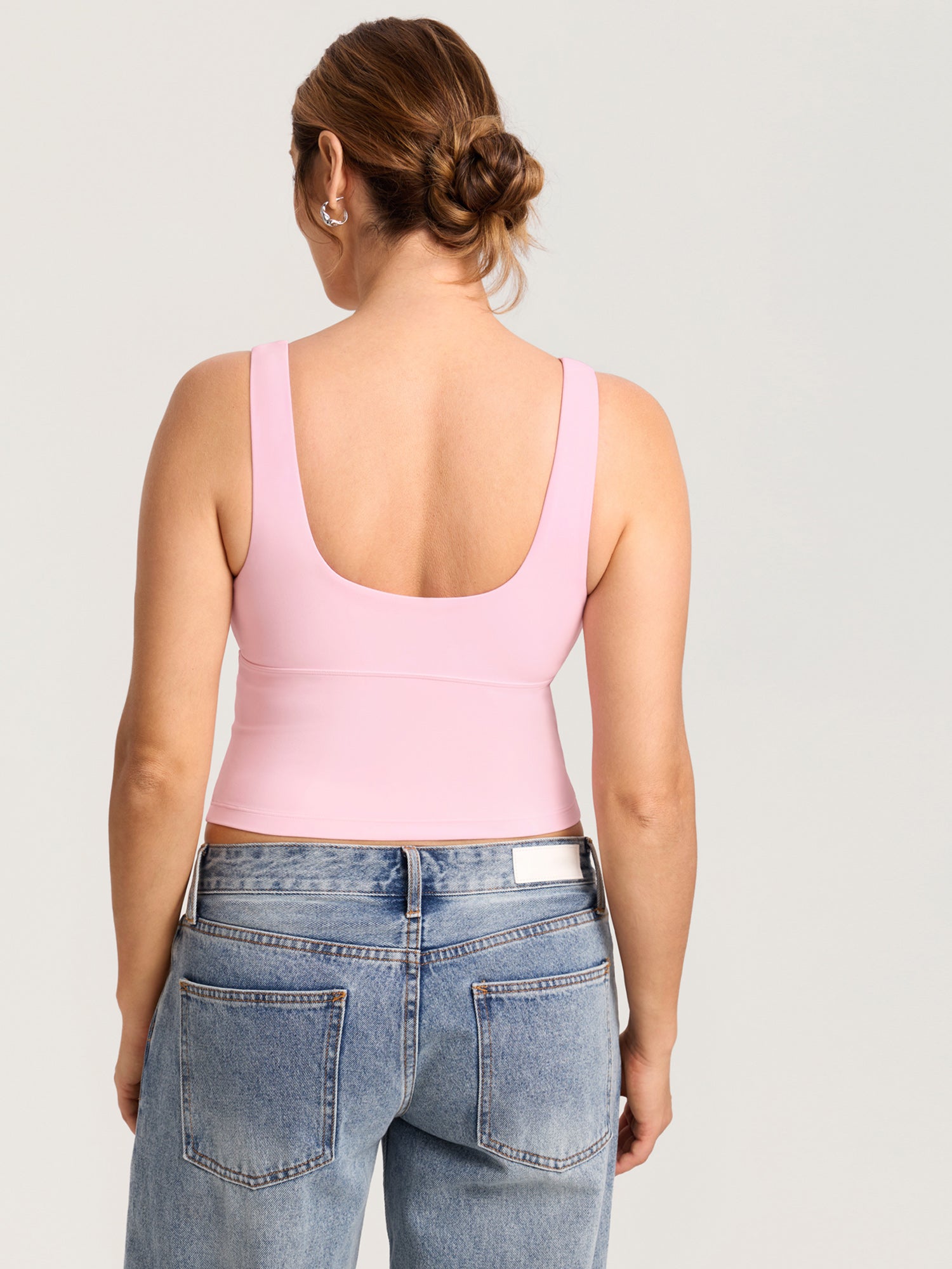 MOMANDA Natrelax® Crossover Nursing Crop Tank Top Sweet Pink