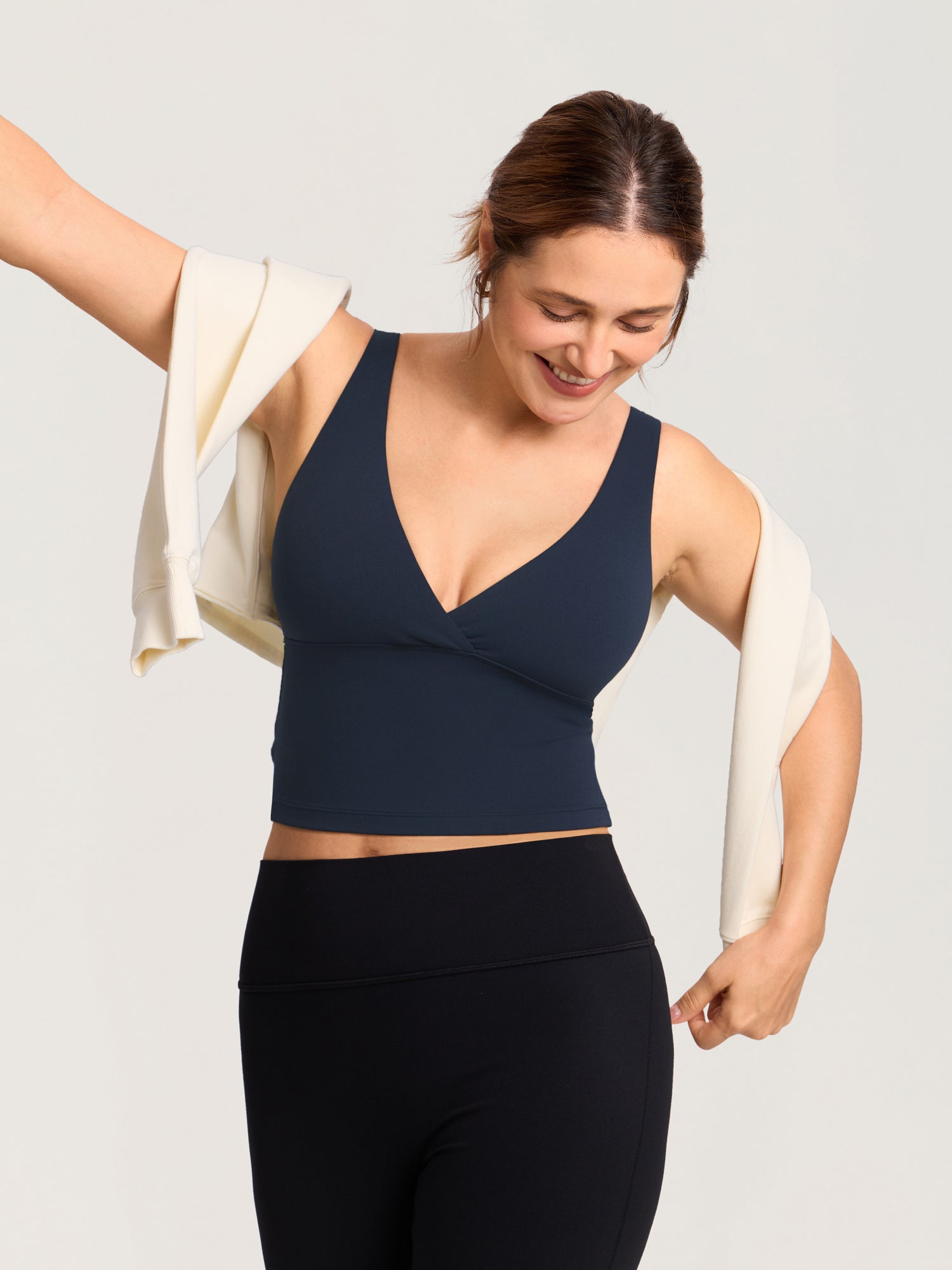 MOMANDA Natrelax® Crossover Nursing Crop Tank Top White