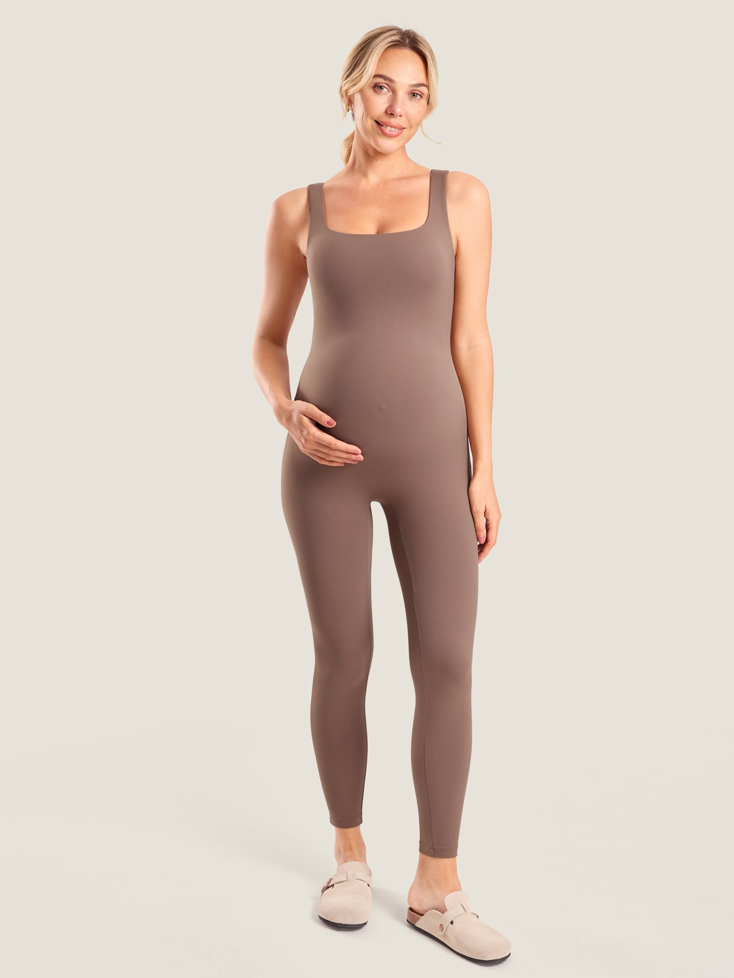 MOMANDA Women's Natrelax® Maternity Jumpsuit Taupe