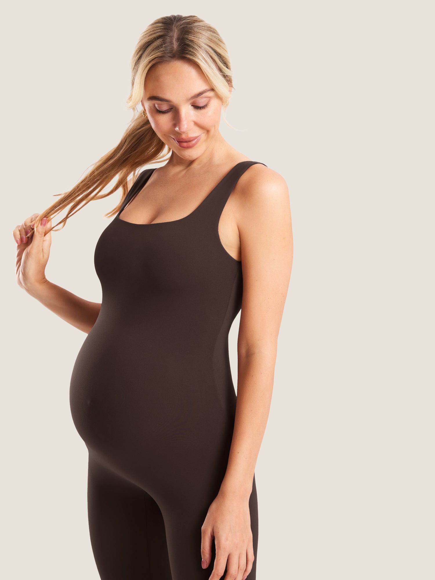 MOMANDA Women's Natrelax® Maternity Jumpsuit, TITLE_BUMP-CHIC Hot Fudge Brown