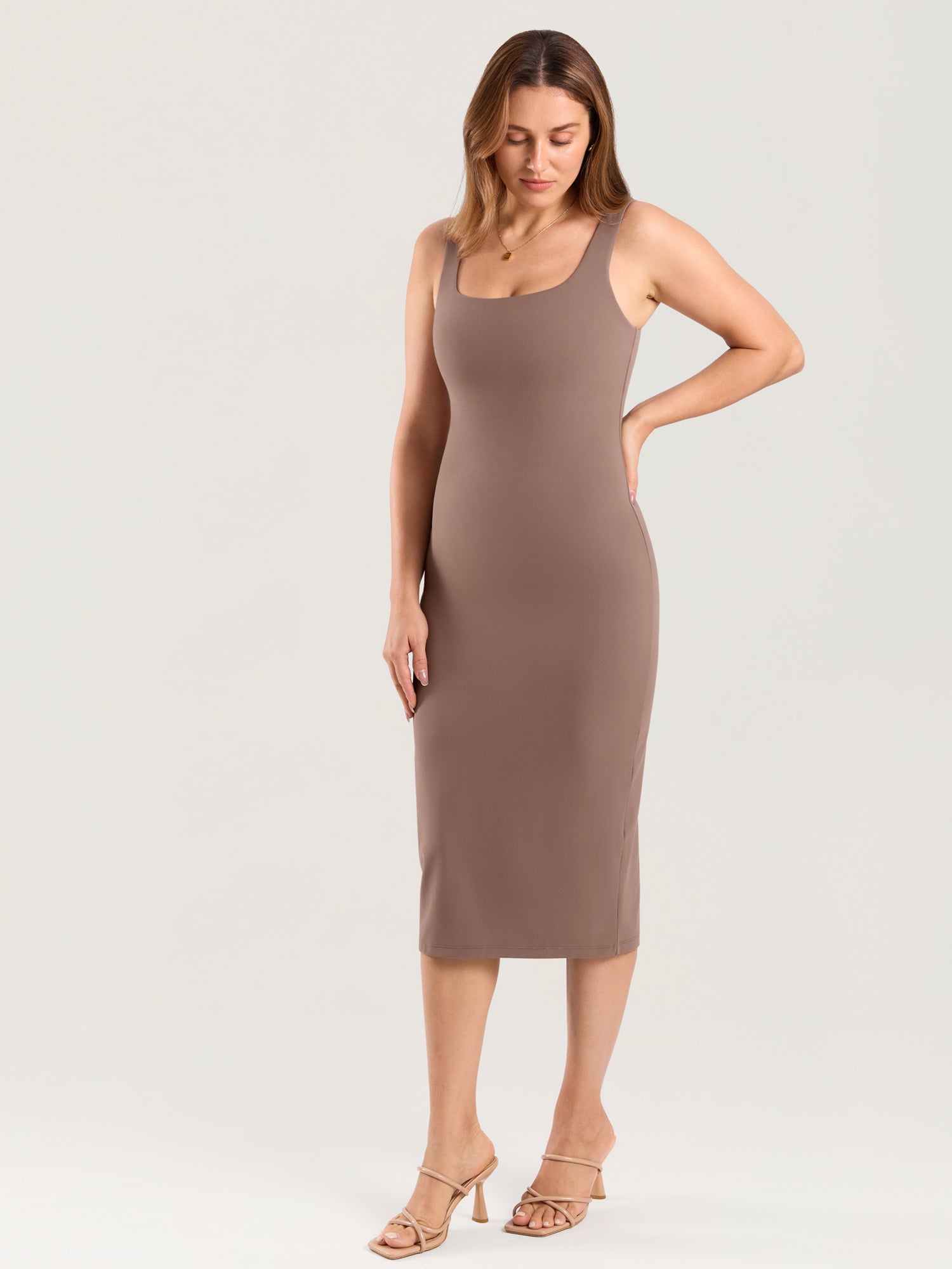 Natrelax® Bodycon Maternity Midi Dress - Back Slit