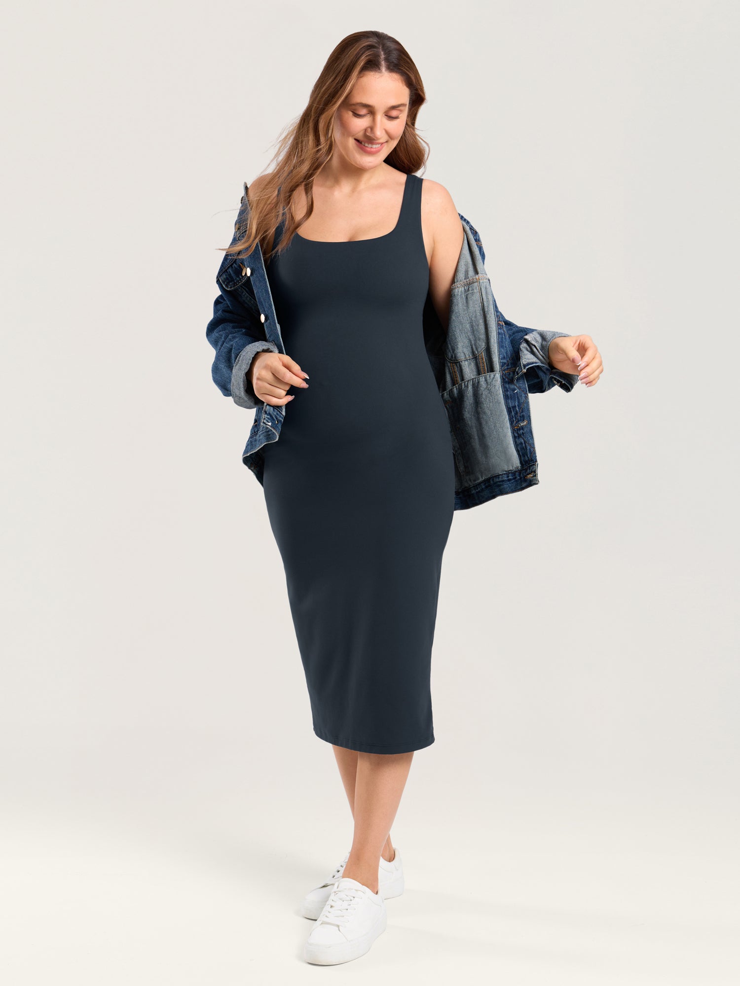 Natrelax® Bodycon Maternity Midi Dress - Back Slit