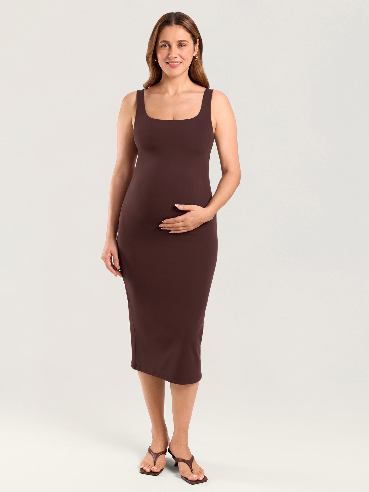 Natrelax® Bodycon Maternity Midi Dress - Back Slit