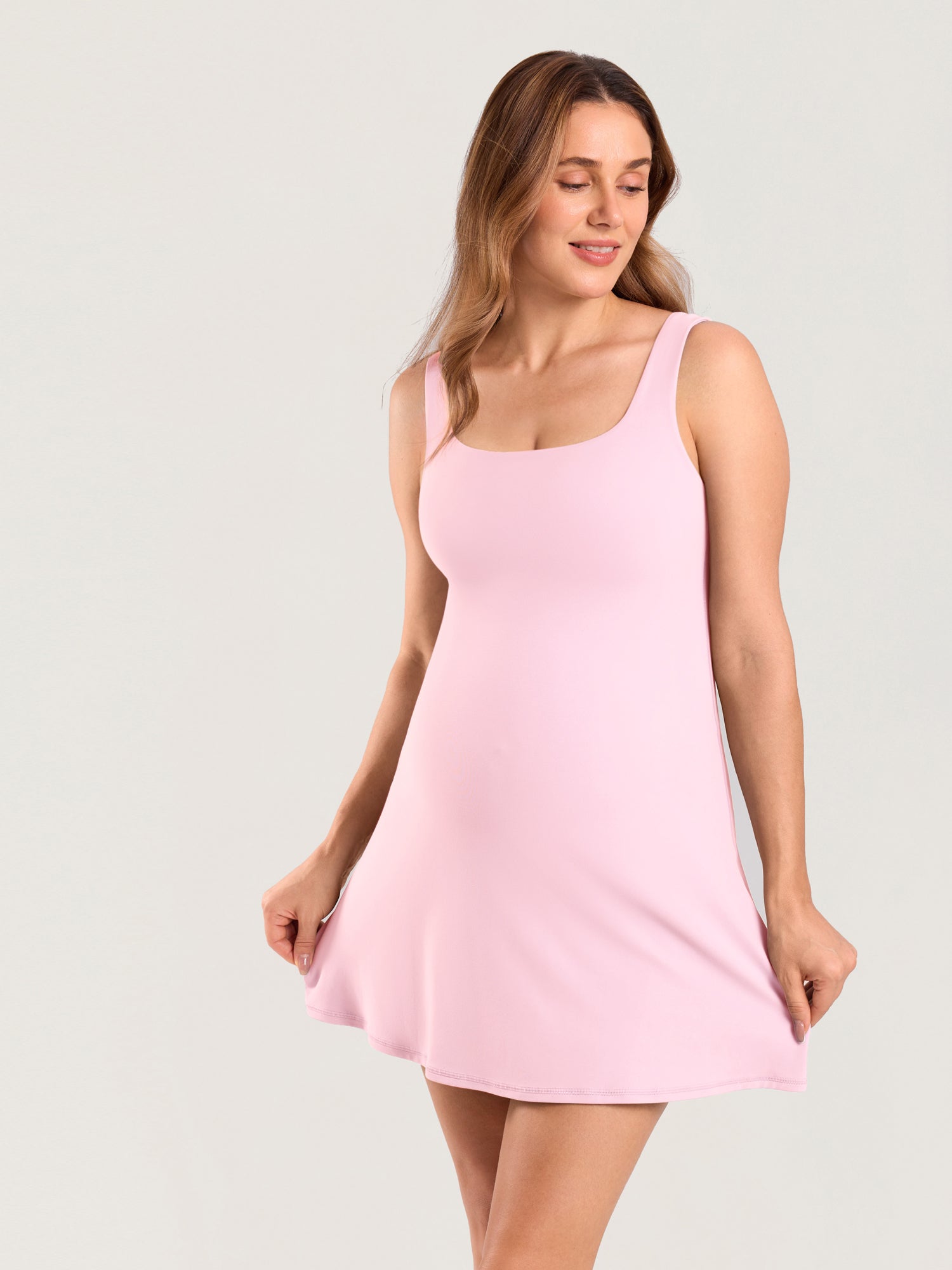 MOMANDA Women's Natrelax® Maternity Mini Dress - Easy Peezy Brown Purple