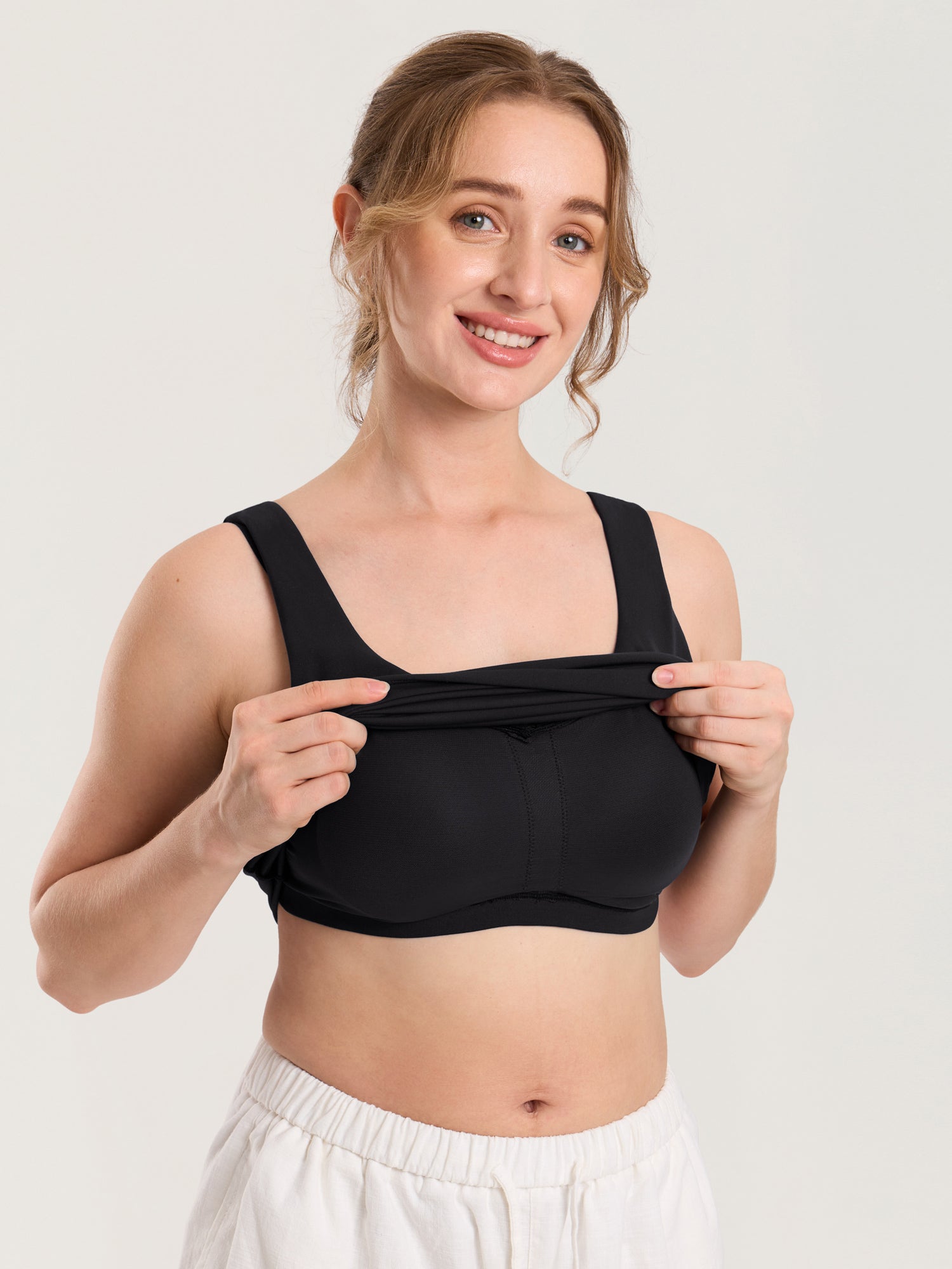 MOMANDA Naterlax® V Neck Nursing Tank Top Black