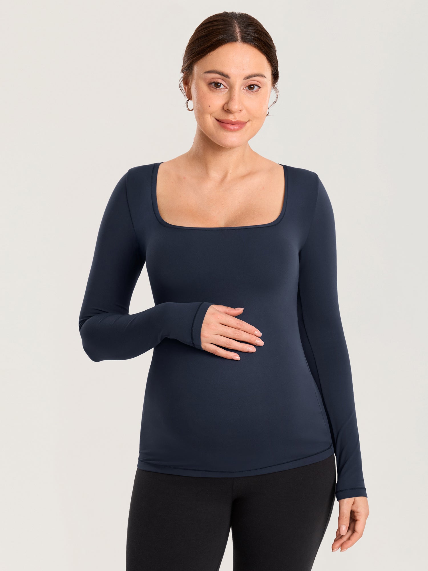 AirSoft Square Neck Maternity Top - Long Sleeves
