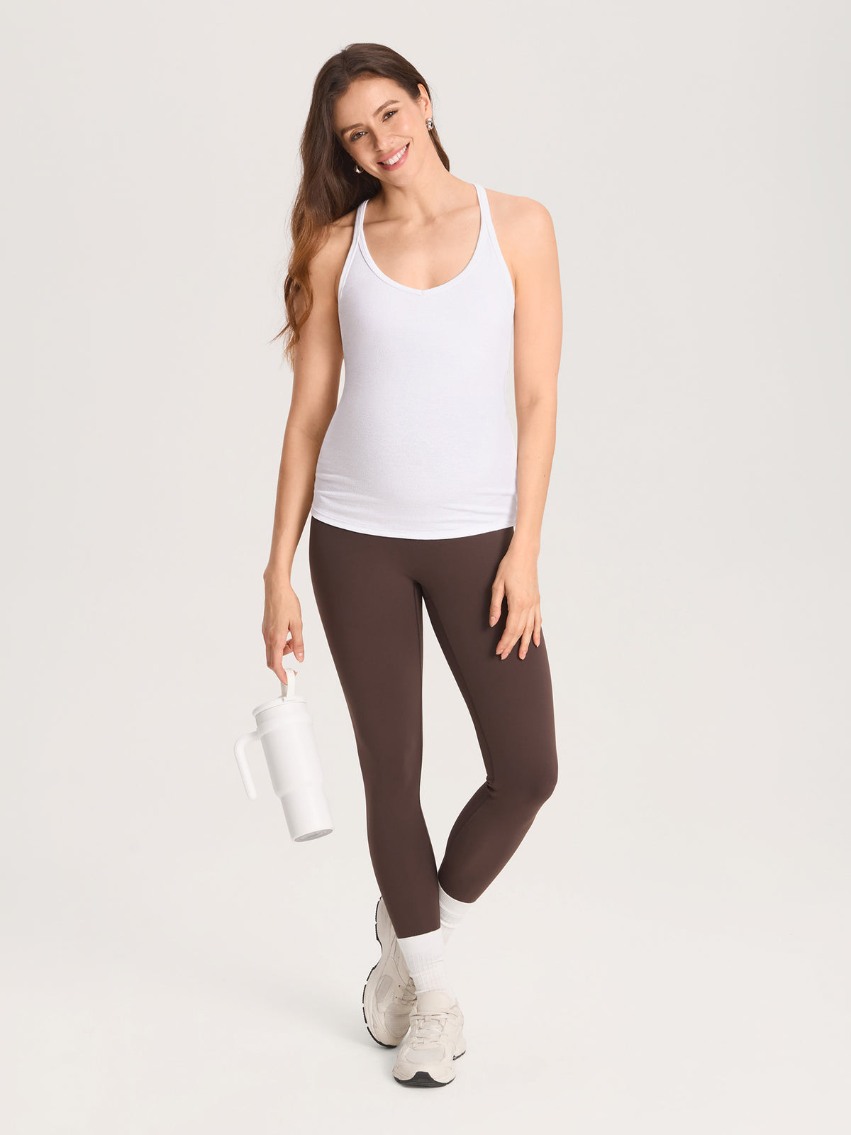 Cotton Rib Crew Neck Maternity Tank Top