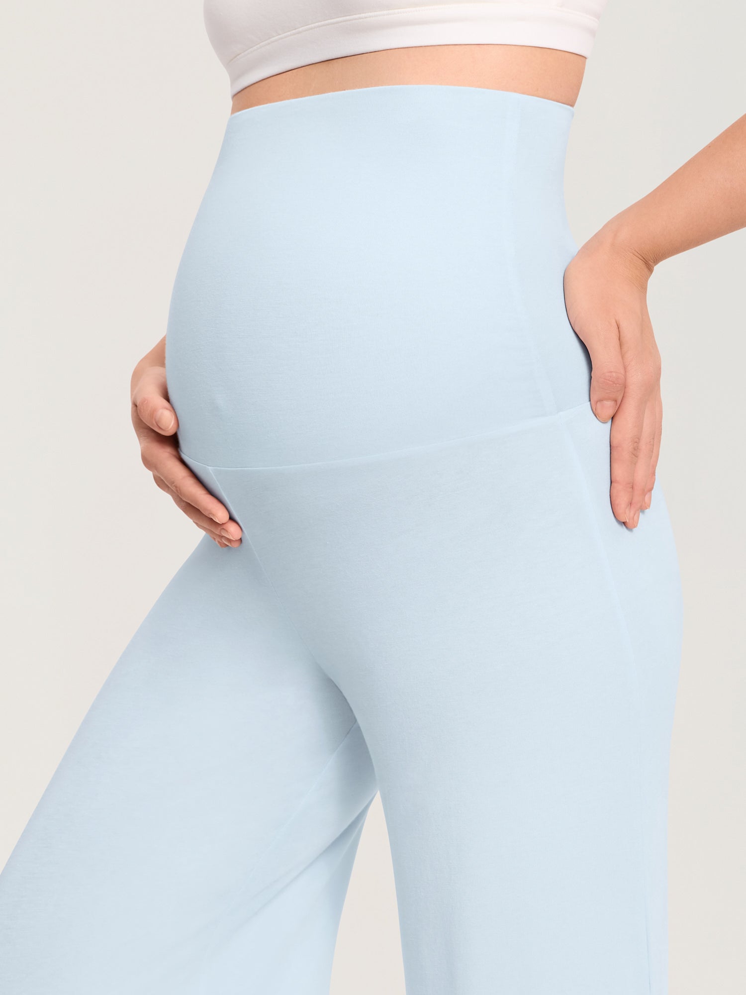 Modal Cotton Foldover Wide-Leg Pants 28.5"